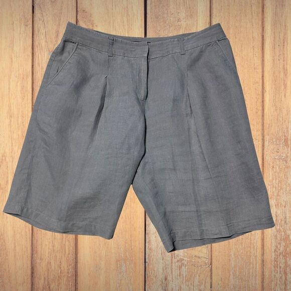 Layfayette 148 Womens Linen Shorts Size 6 Tan Comfy Lightweight Sustainable - Picture 1 of 12